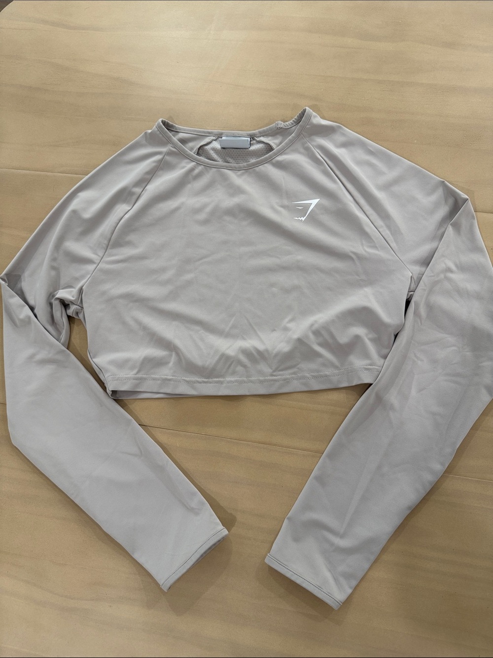 Tan Gymshark Cropped Longsleeve Vital Seamless 1.0 Size Small